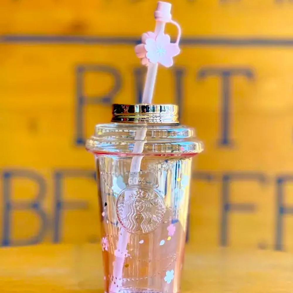 🌸NEW🌸Starbucks China Pink Sakura🌸Flower Tumbler cup 💕w/cherry blossom topper - Picture 12 of 15